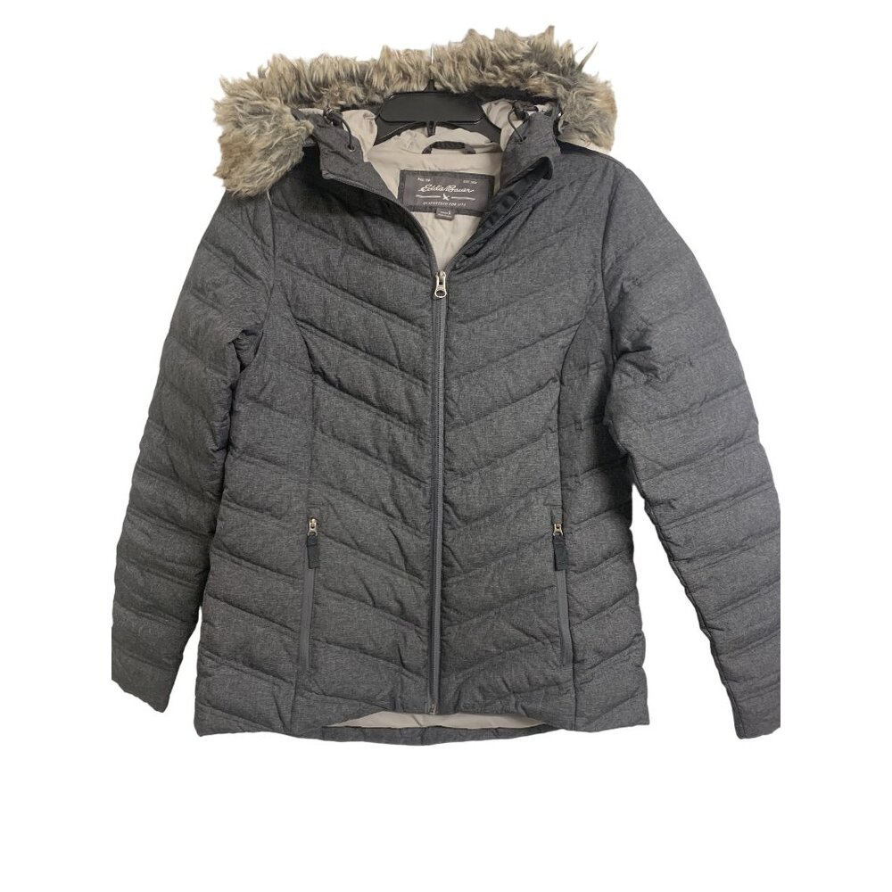 Eddie Bauer Mountain Slate Down Puffer Jacket Size S Gray